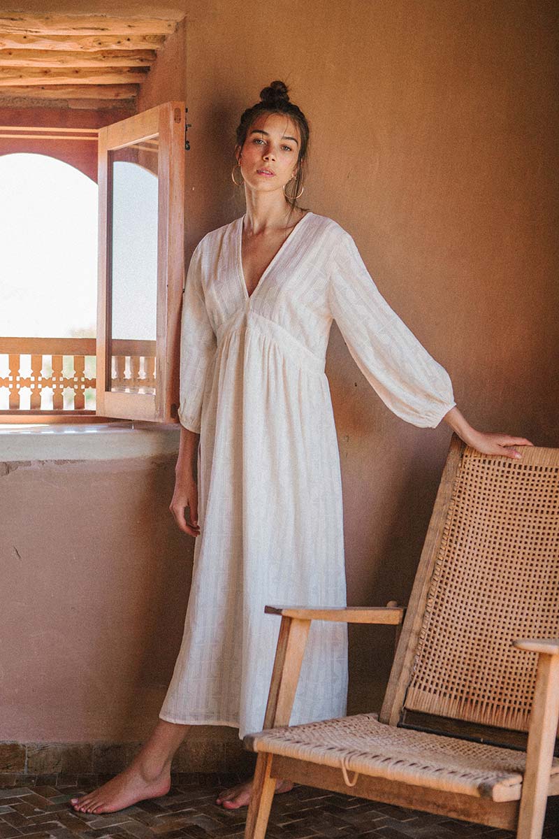 ALMA Midi Dress - soft white cotton - Image 3
