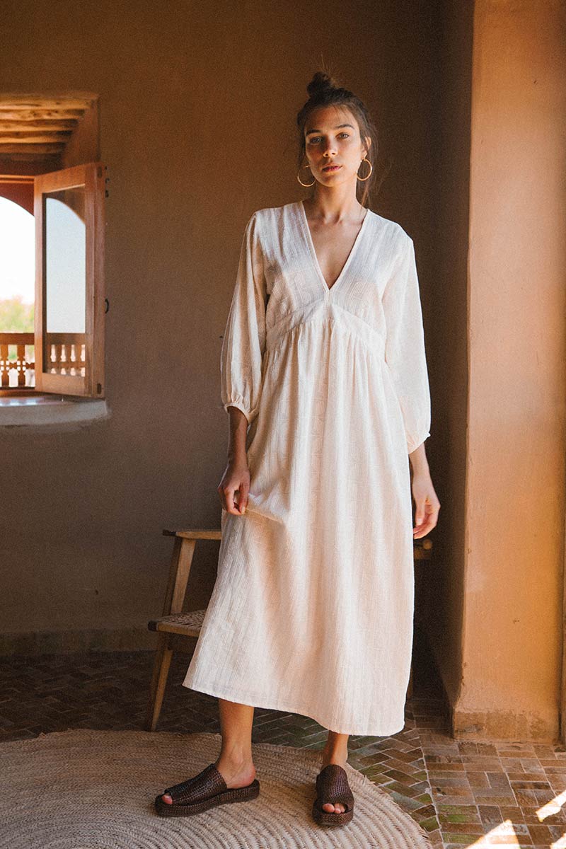 ALMA Midi Dress - soft white cotton - Image 4