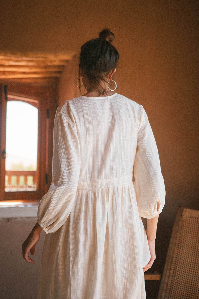 ALMA Midi Dress - soft white cotton - Image 5