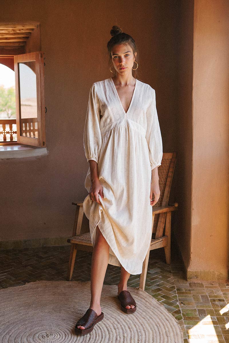 ALMA Midi Dress - soft white cotton - Image 6