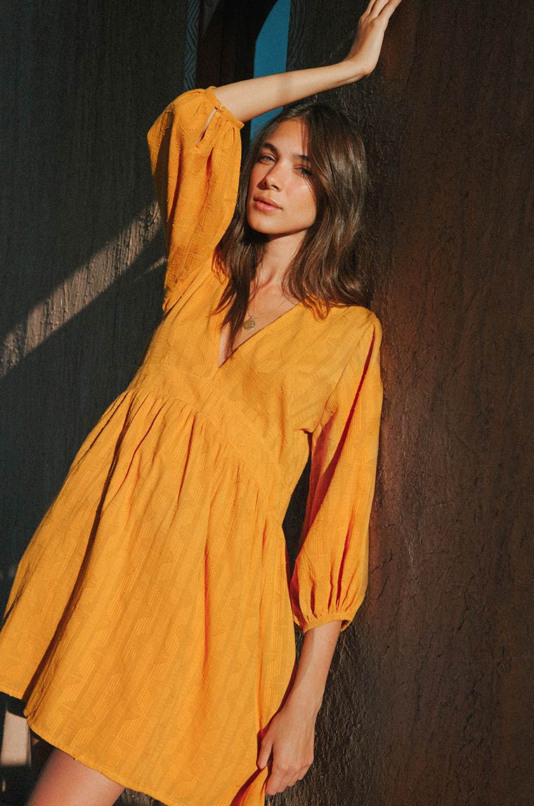 ALMA Mini Dress - marigold cotton - Image 3