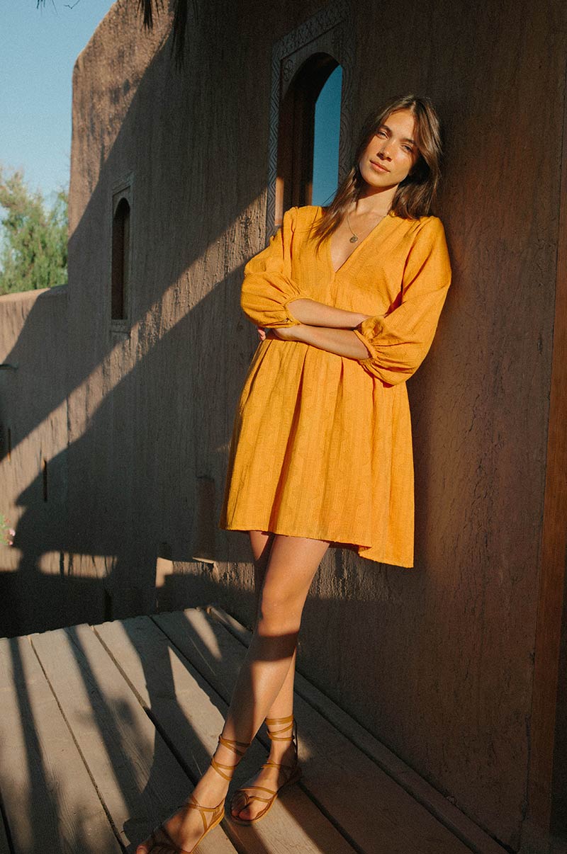 ALMA Mini Dress - marigold cotton - Image 4