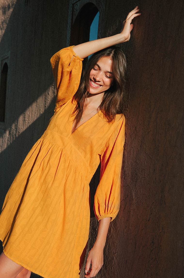 ALMA Mini Dress - marigold cotton - Image 7