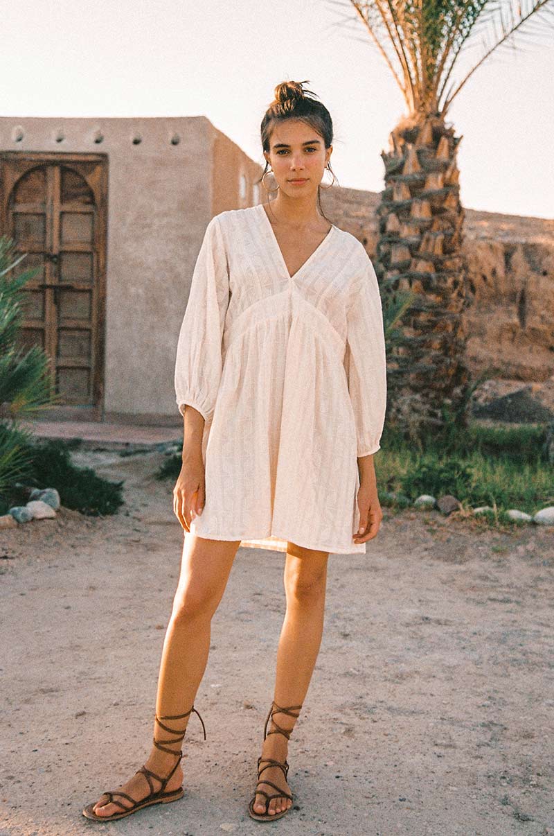 ALMA Mini Dress - soft white cotton - Image 3