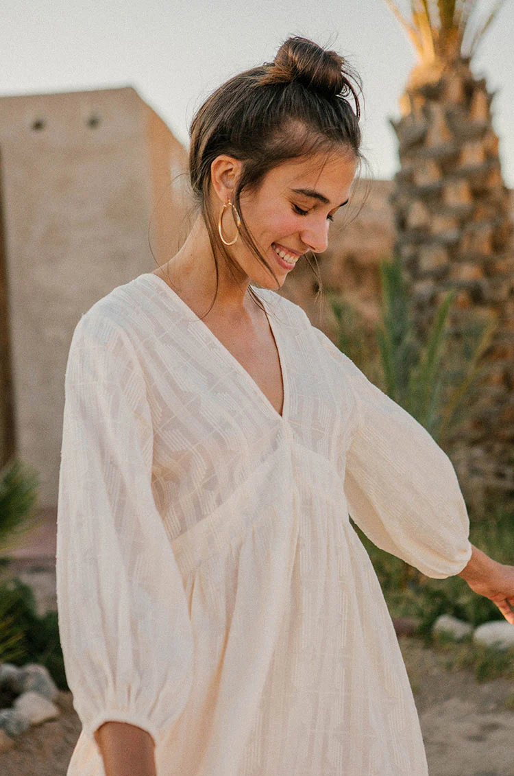 ALMA Mini Dress - soft white cotton - Image 4