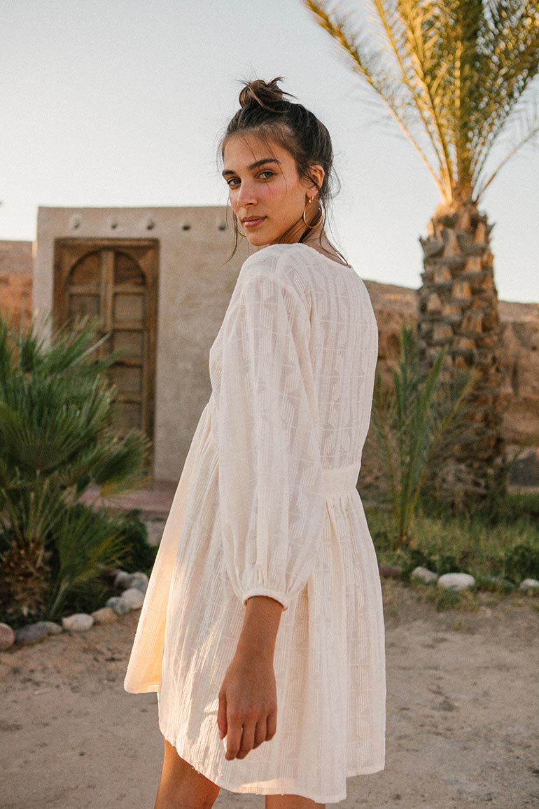 ALMA Mini Dress - soft white cotton - Image 5