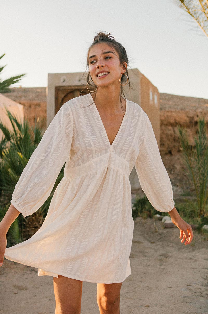 ALMA Mini Dress - soft white cotton - Image 7