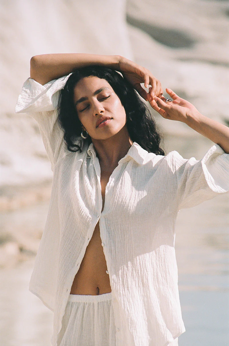 ANTHEA Blouse - ecru linen - Image 3