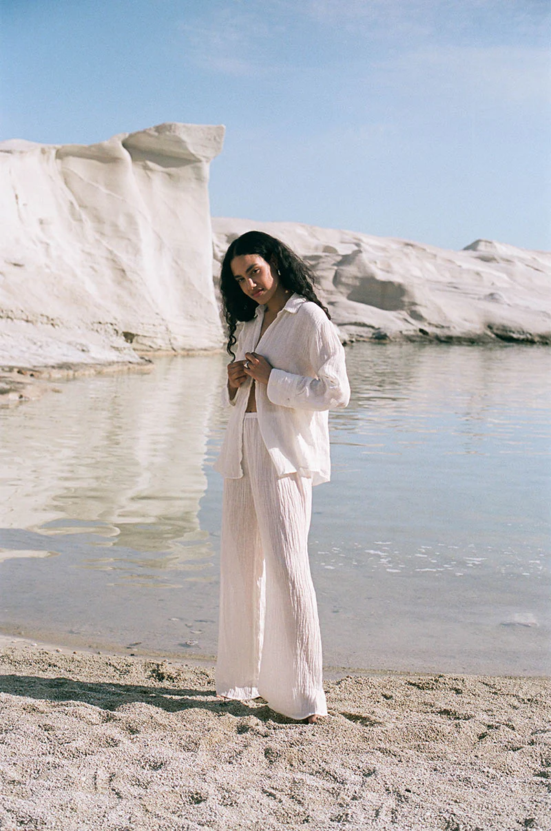 ANTHEA Blouse - ecru linen - Image 9