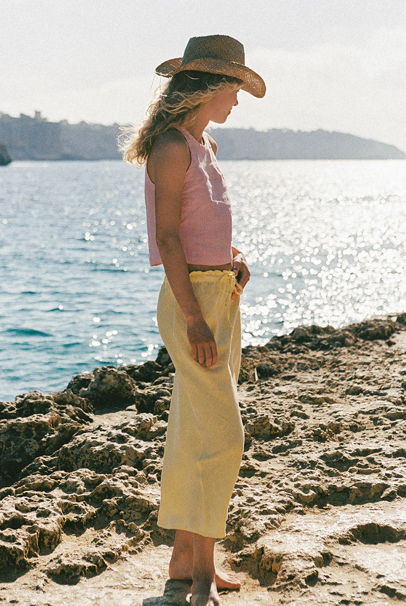 SANTANYI Midi Skirt - lemon sorbet linen - Image 6