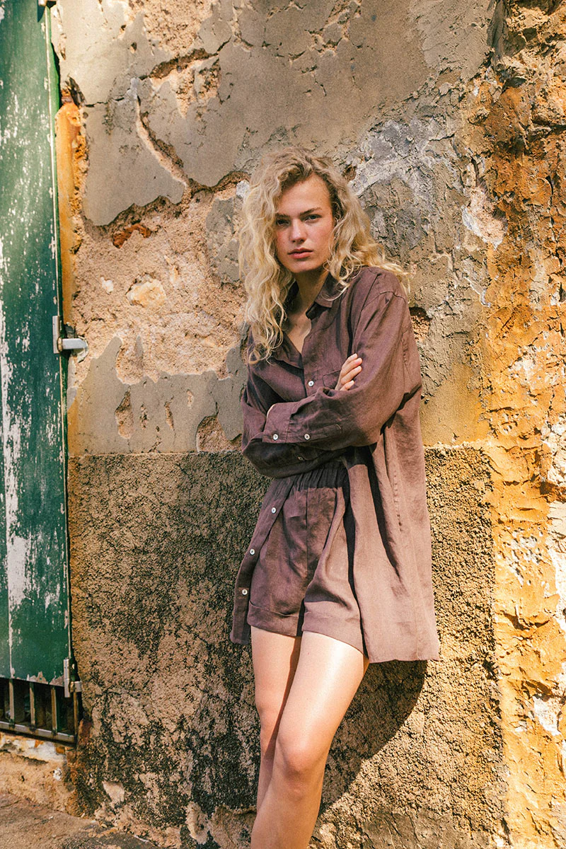 SUMMER Shirt Dress - coffee linen - Image 6