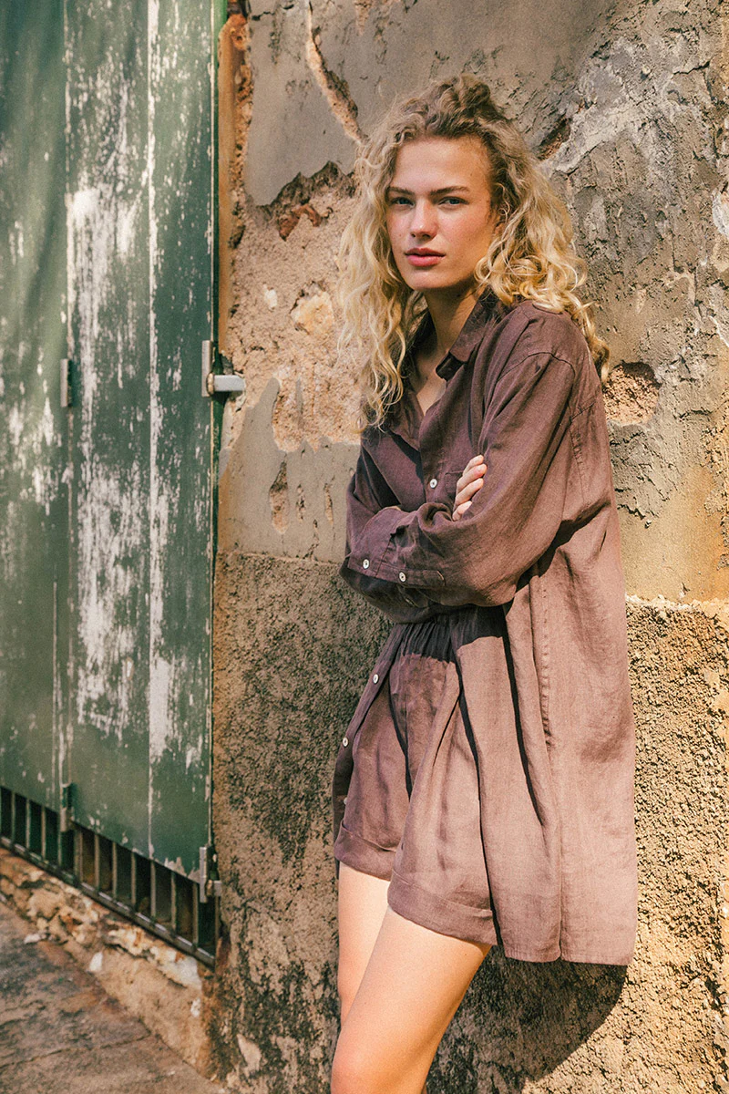 SUMMER Shirt Dress - coffee linen - Image 7