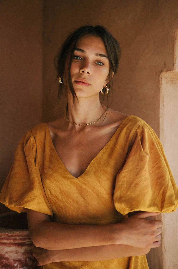 DAYDREAM Midi Dress - marigold cotton blend - Image 4