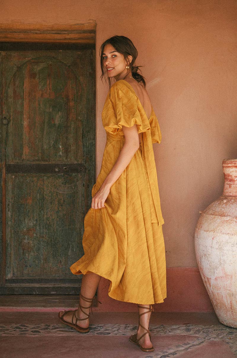 DAYDREAM Midi Dress - marigold cotton blend - Image 6
