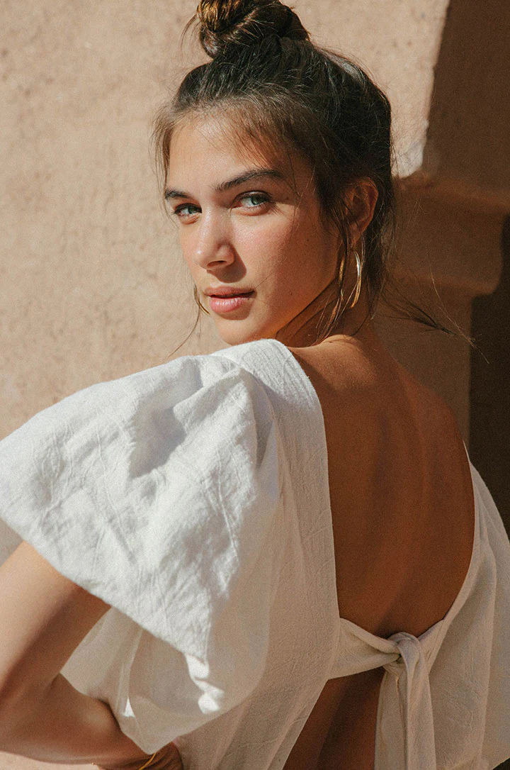 DAYDREAM Midi Dress - soft white cotton blend - Image 4