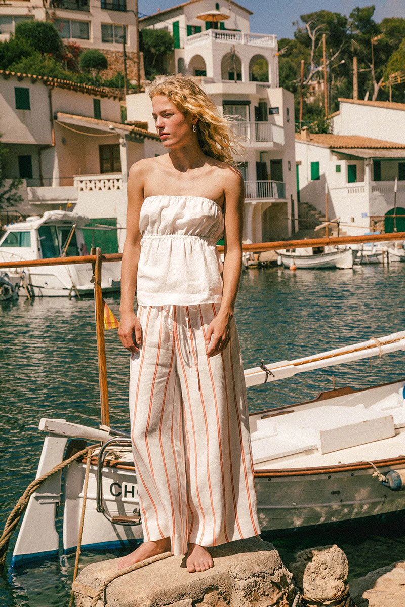 VERANO Pants - red stripe linen - Image 5