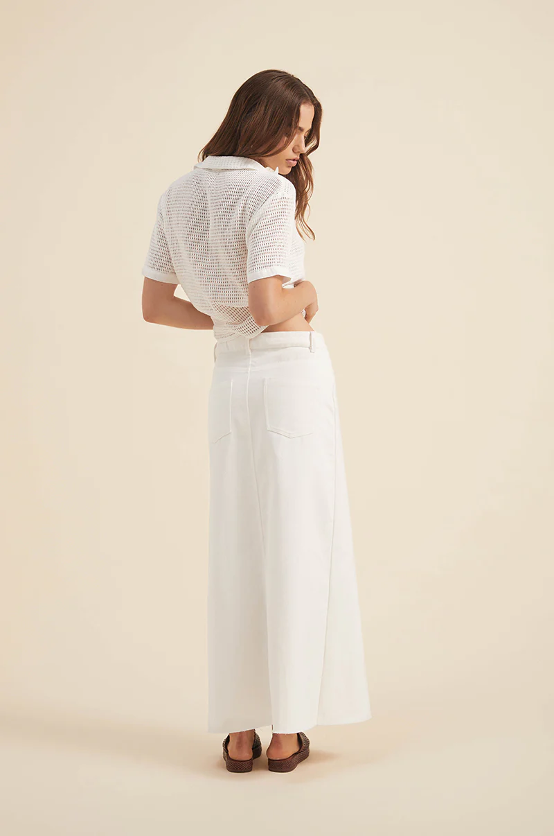 EIRENE Midi Skirt - soft white cotton twill - Image 10