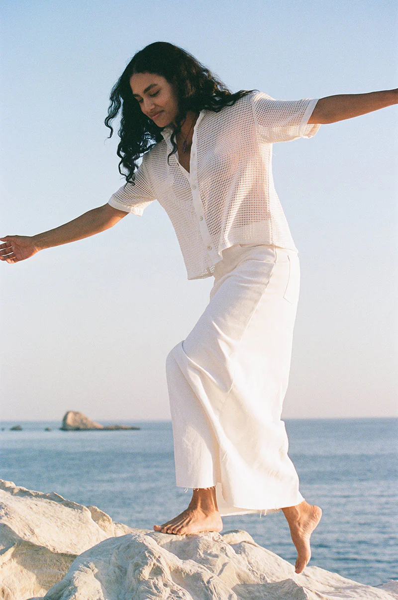 EIRENE Midi Skirt - soft white cotton twill - Image 5