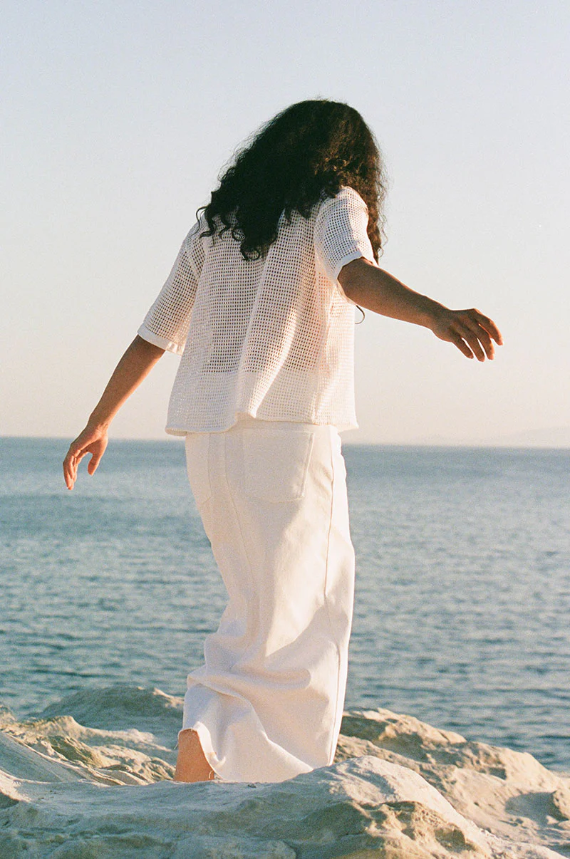 EIRENE Midi Skirt - soft white cotton twill - Image 6