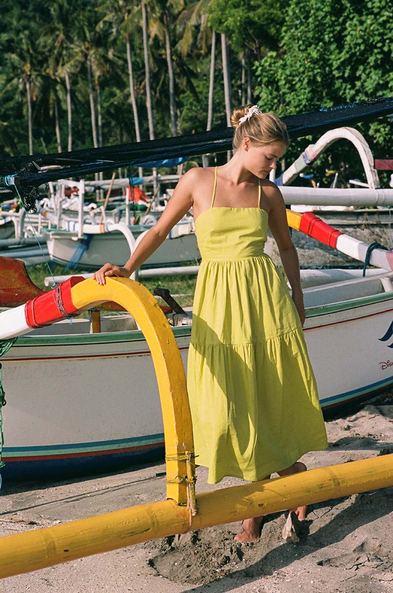 JOIE Midi Dress - avocado linen cotton - Image 3