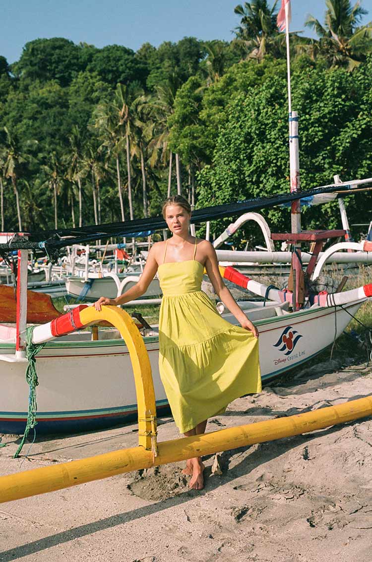 JOIE Midi Dress - avocado linen cotton - Image 5