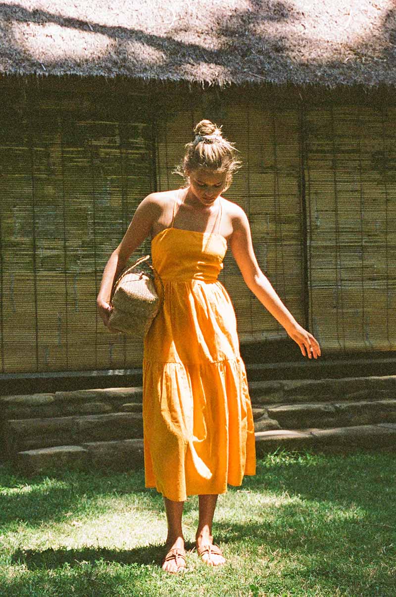 JOIE Midi Dress - mandarin orange linen cotton - Image 6