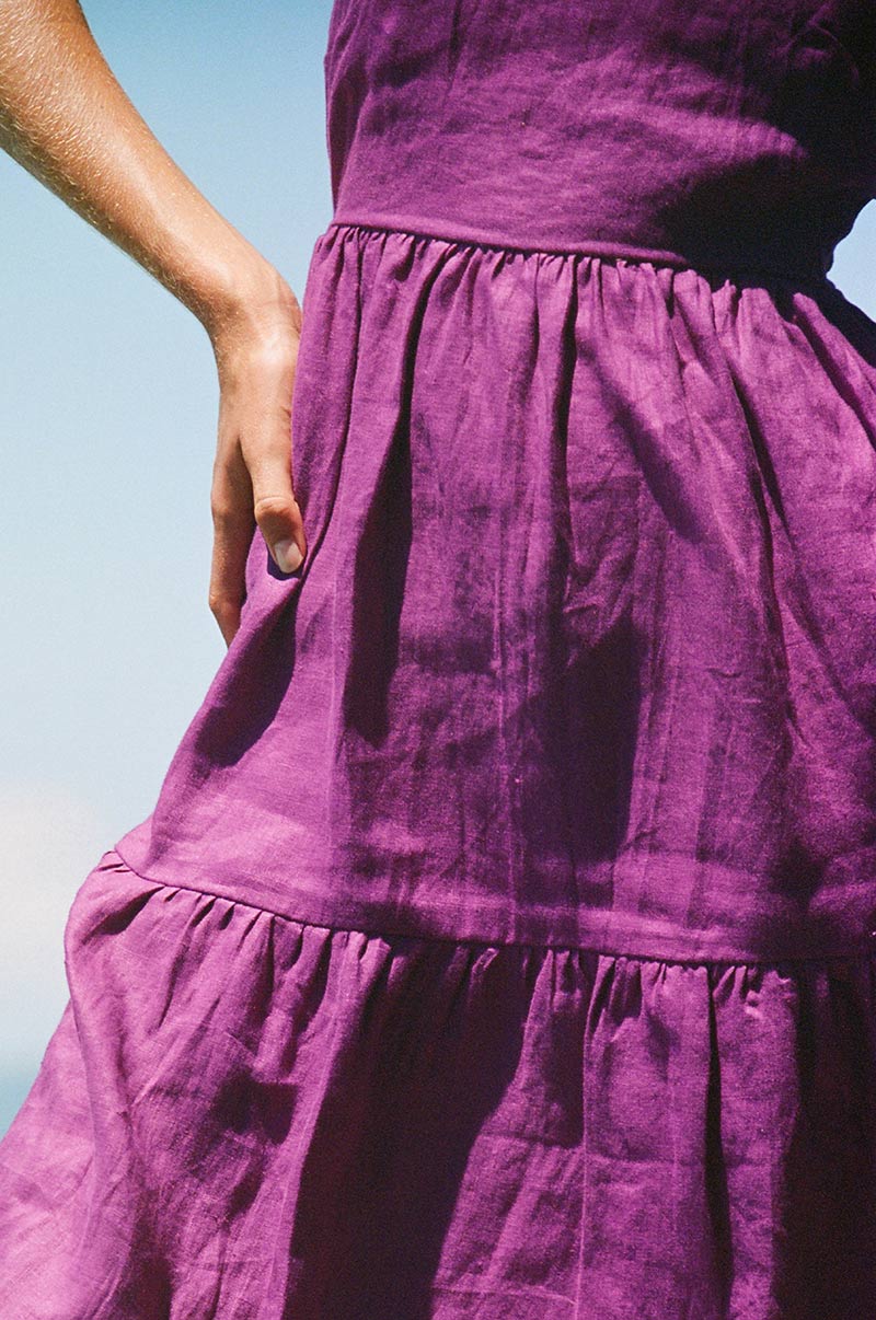 JOIE Midi Dress - purple linen cotton - Image 5