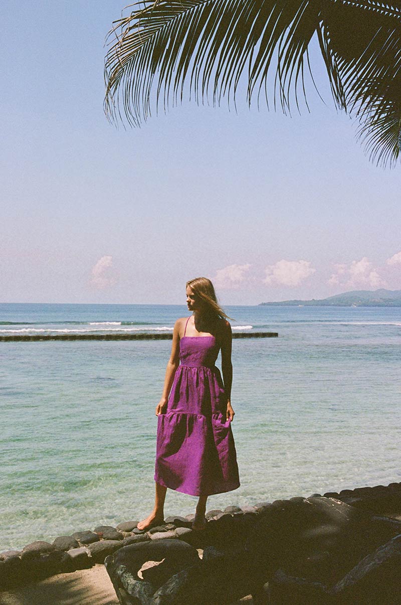 JOIE Midi Dress - purple linen cotton - Image 6
