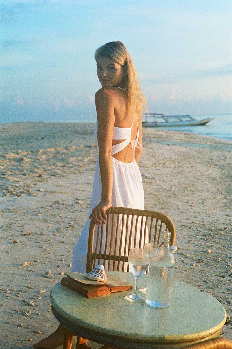 JOIE Midi Dress - white linen cotton - Image 3