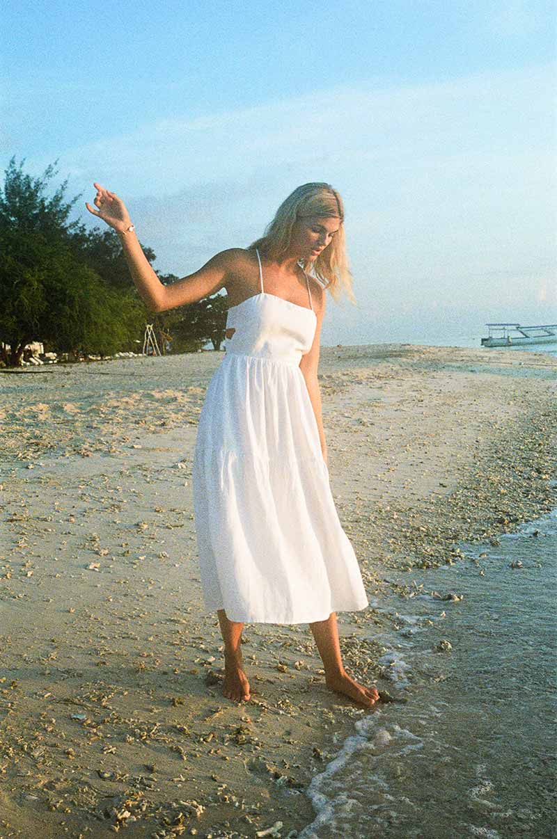 JOIE Midi Dress - white linen cotton - Image 7