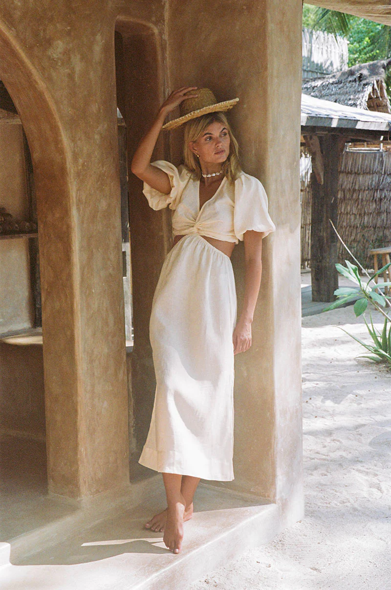 MERAKI Midi Dress - coconut linen - Image 5