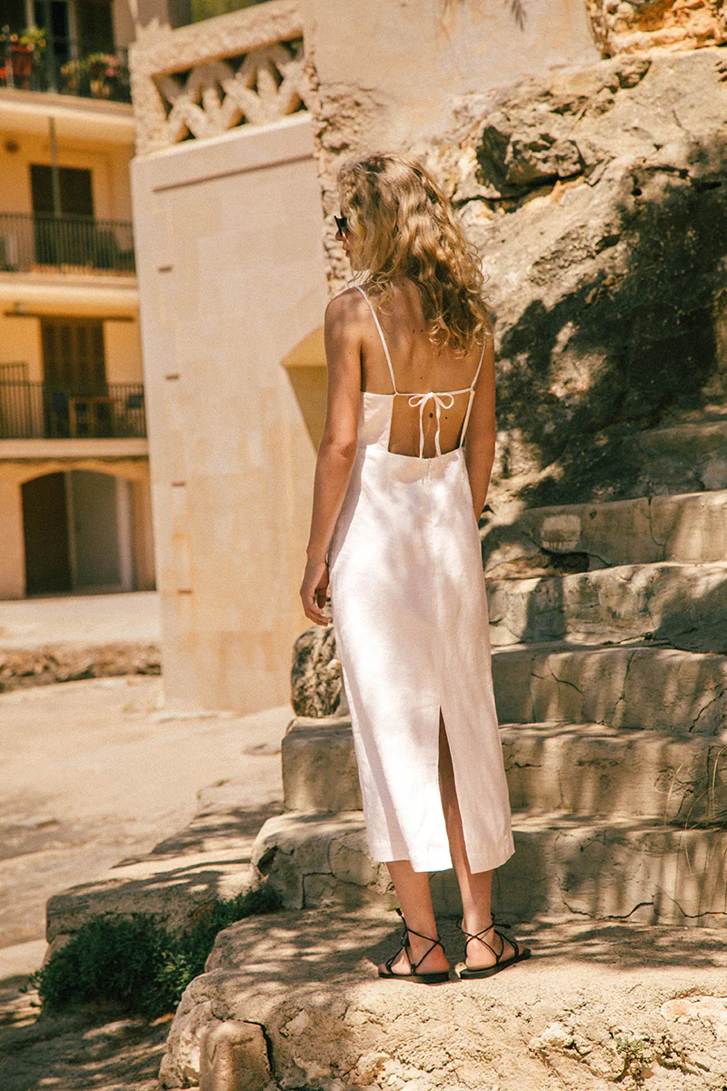 ALLURE Midi Dress - soft white linen - Image 5