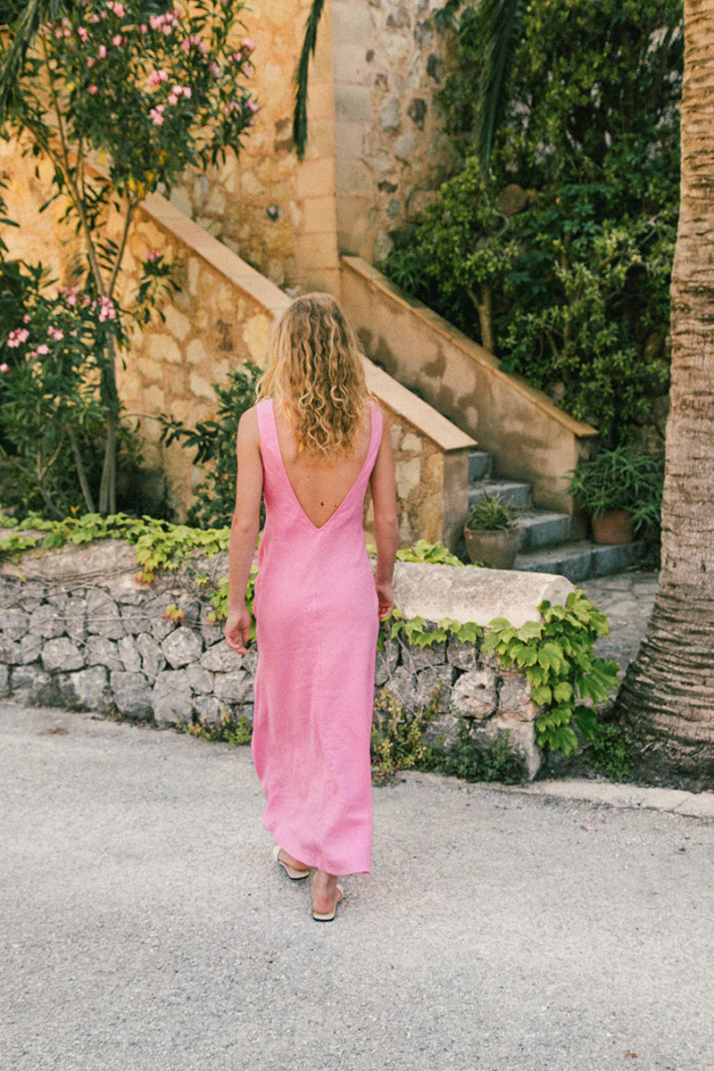 DEIA Midi Dress - light pink linen - Image 6