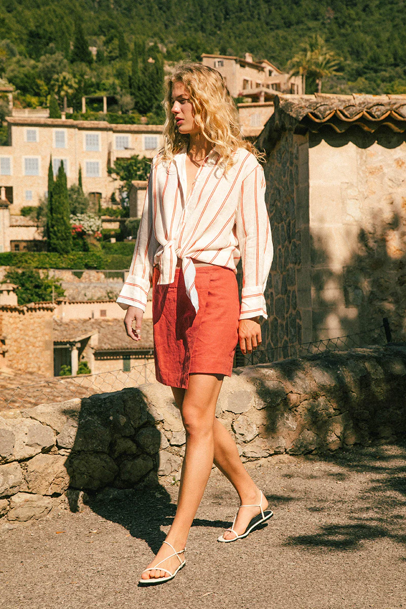 SOLLER Mini Skirt - paprika linen - Image 4