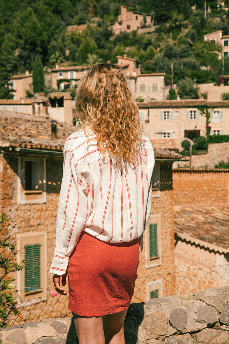 SOLLER Mini Skirt - paprika linen - Image 5