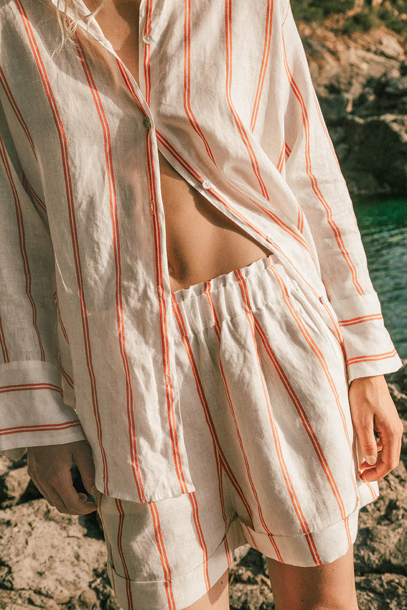 VERANO Shorts - red stripe linen - Image 5