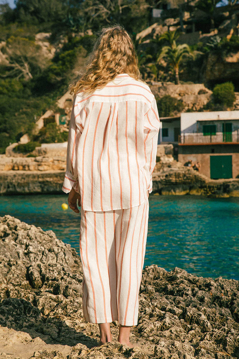 VERANO Shirt - red stripe linen - Image 4
