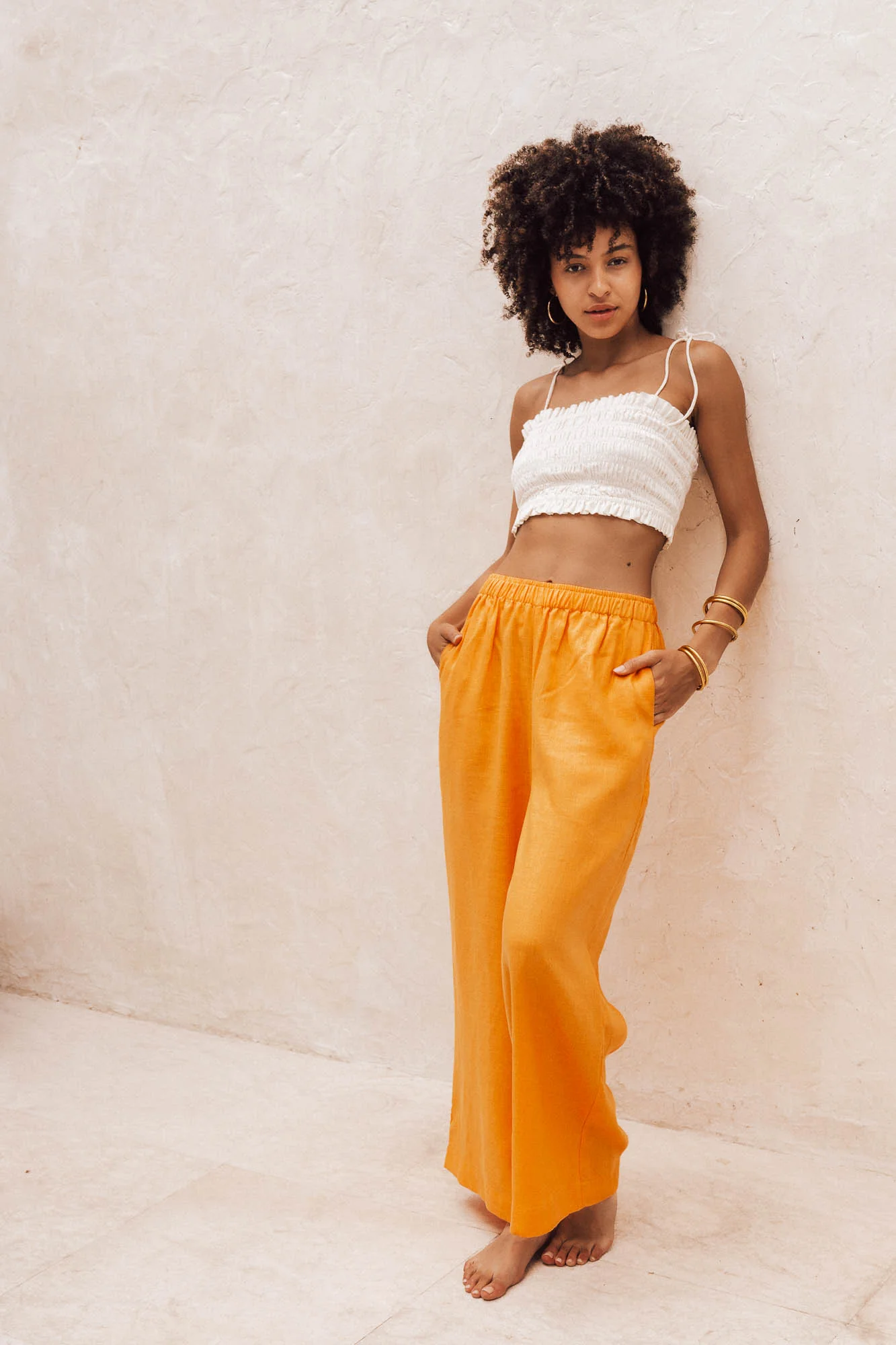 SUMMER Pants - mandarin orange linen - Image 7
