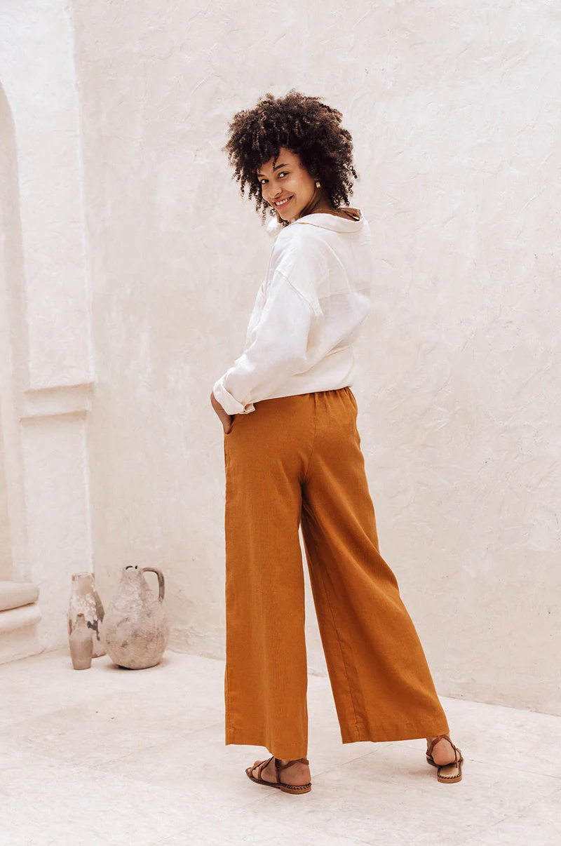 SUMMER Pants - ochre linen - Image 3