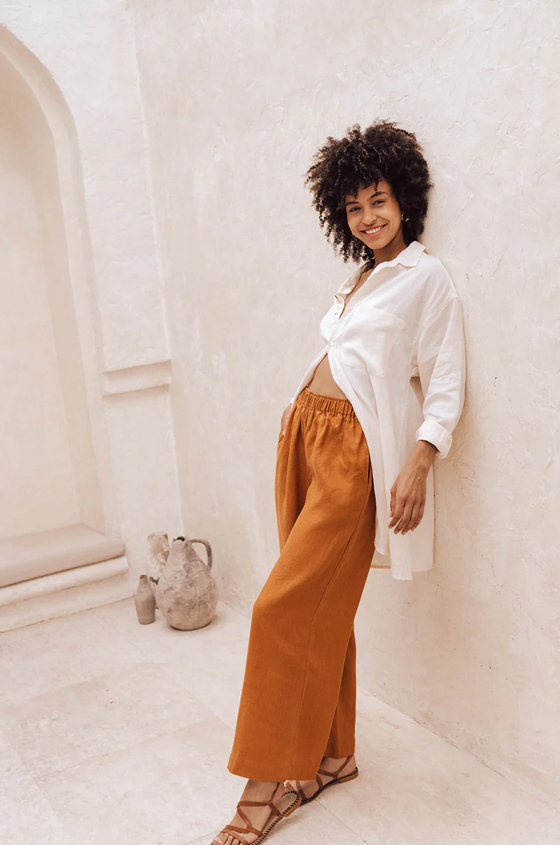 SUMMER Pants - ochre linen - Image 4