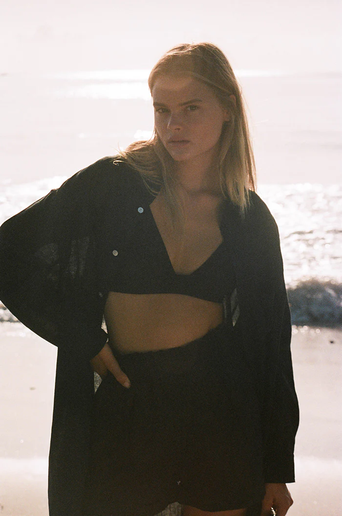 SUMMER Shirt Dress - black linen - Image 5
