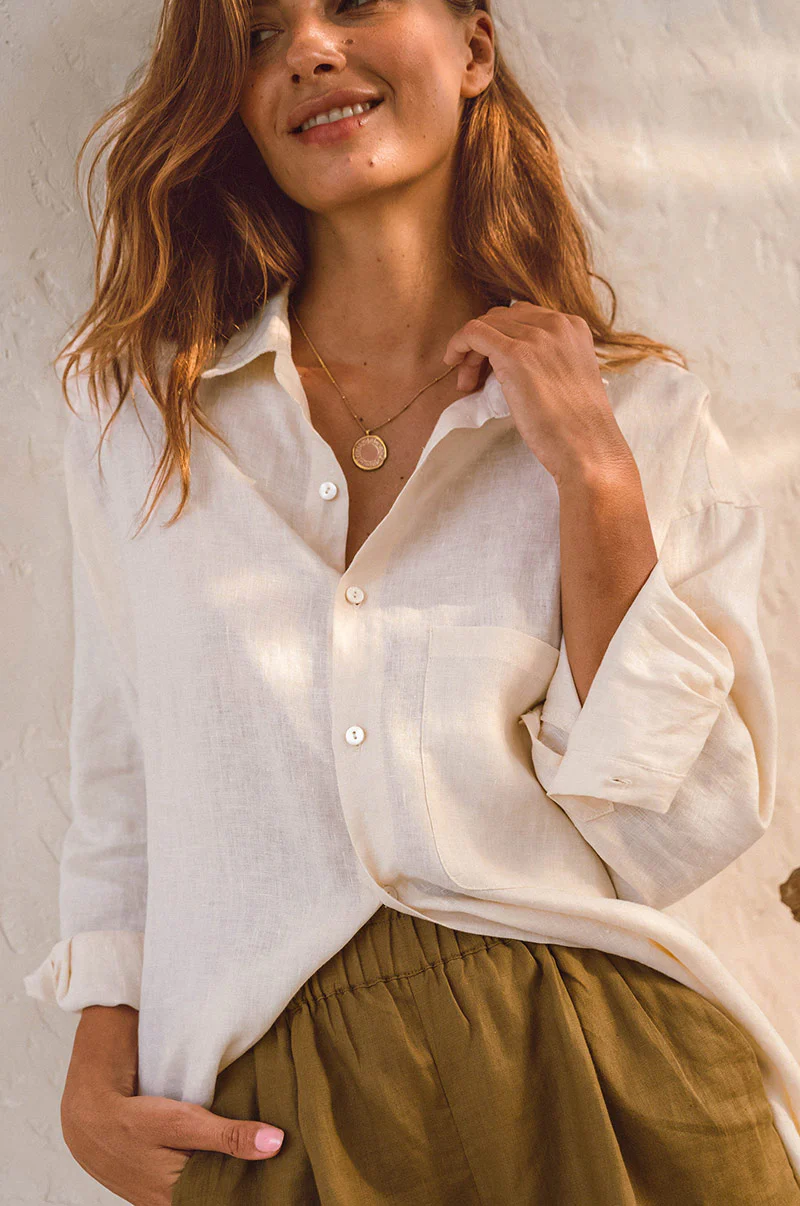 SUMMER Shirt Dress - coconut linen - Image 3