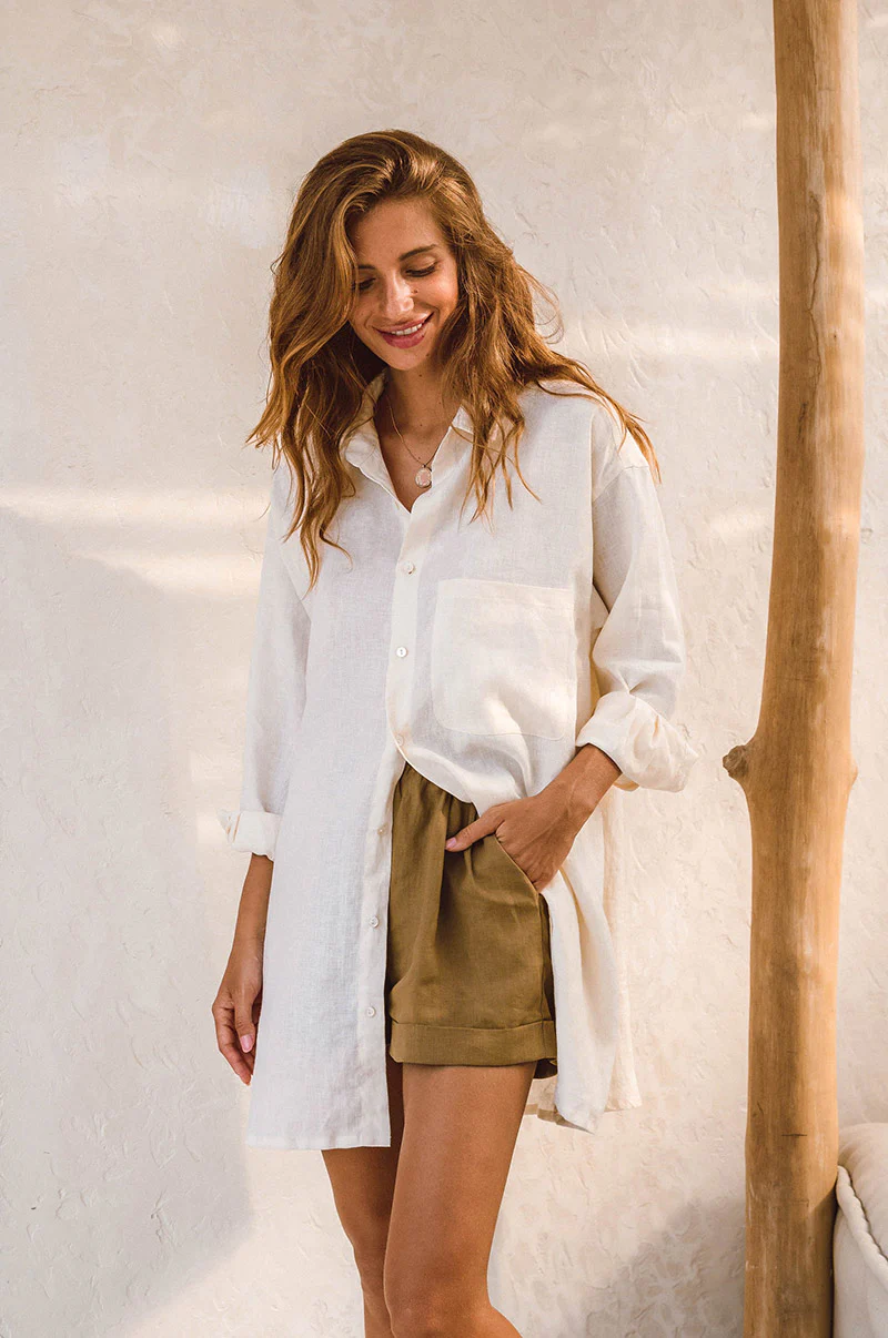 SUMMER Shirt Dress - coconut linen - Image 5