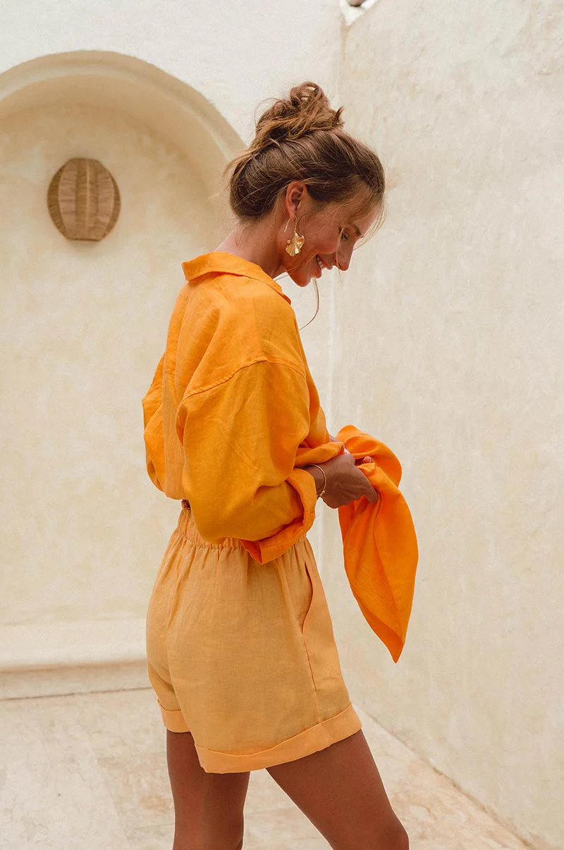 SUMMER Shorts - mango sorbet linen - Image 5