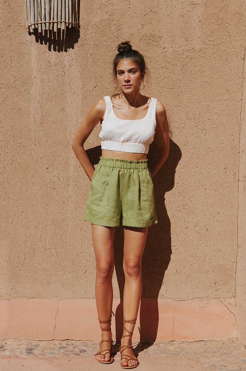 SUMMER Shorts - olive linen - Image 5