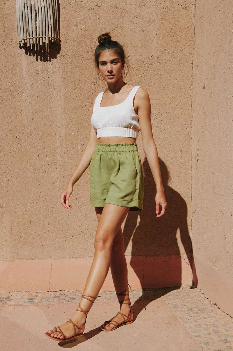 SUMMER Shorts - olive linen - Image 8