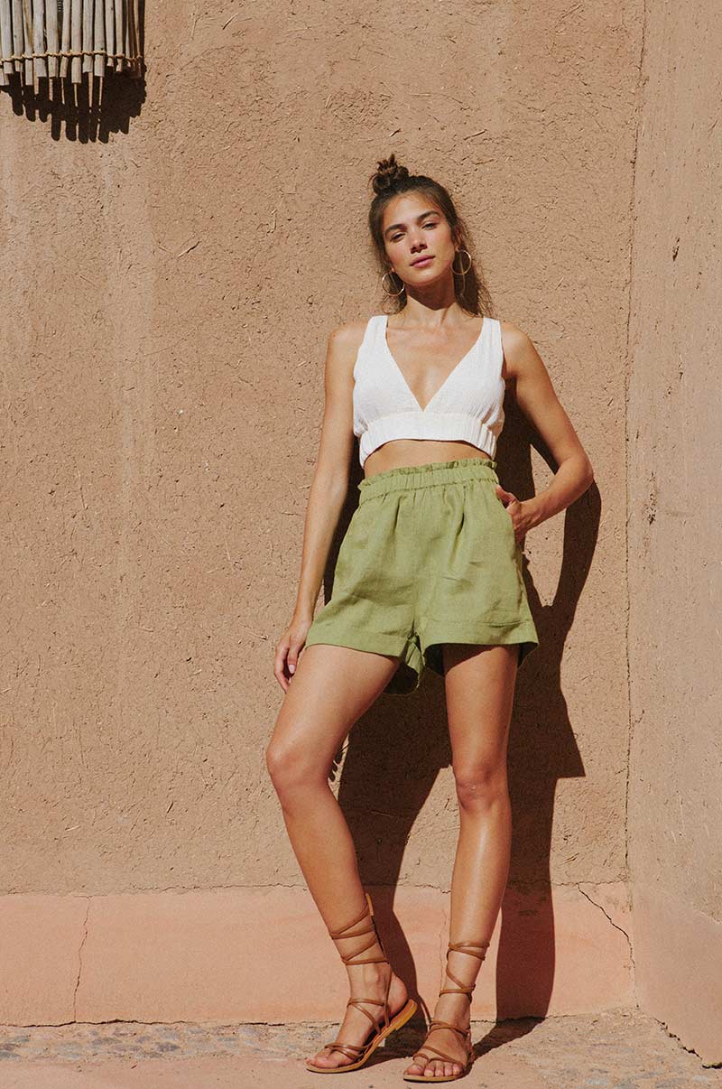 SUMMER Shorts - olive linen - Image 9