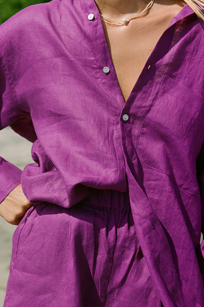 SUMMER Shorts - purple linen - Image 3