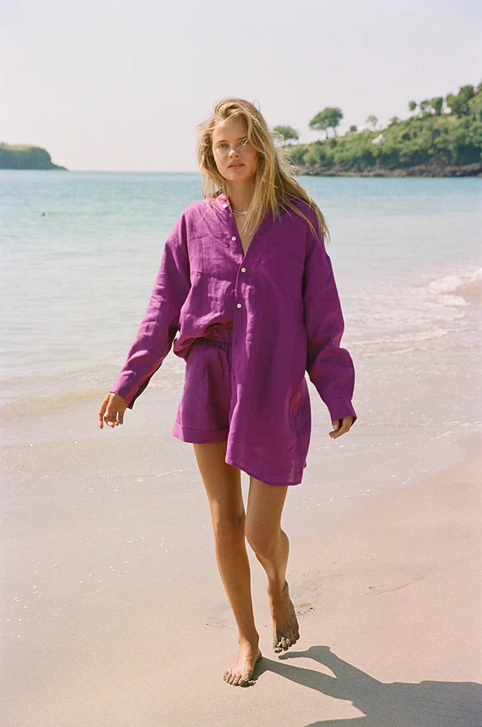 SUMMER Shorts - purple linen - Image 5