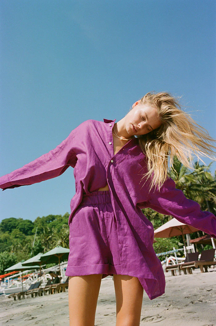 SUMMER Shorts - purple linen - Image 6